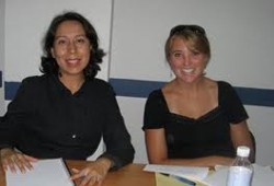 Gaby Rojas, on left